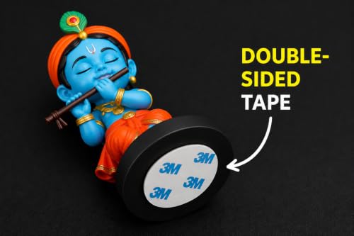 Image of aby Krishna Idol for Car Dashboard | Bal Gopal Murti for Home Decor (Eye Close Krishna Blue Tone)