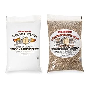 CookinPellets Premium Hickory Grill Smoker Smoking Wood Pellets, 40 Pound Bag Bundle with CookinPellets 40 Lb Perfect Mix Hickory, Cherry, Hard Maple, Apple Wood Pellets
