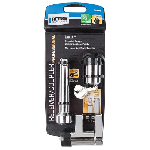 Reese Towpower 7030600 Professionelles Empfängerschloss und Kupplungsschloss, 1,6 cm (5/8 Zoll), Chrom