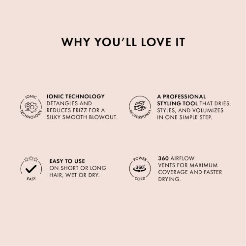 Bondiboost Blowout Brush Pro Hair Dryer & Hair Brush [75Mm] - Oval Shape Hair Styler & Volumizer For Smooth/Frizz-Free Results - Great For All Hair Types - 3X Heat/Speed Options - 360° Airflow Vents #TOP6