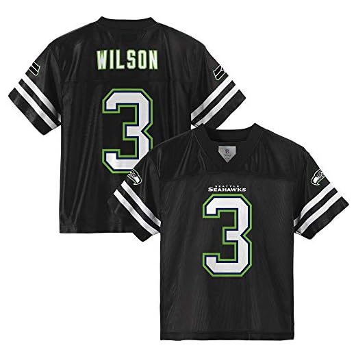Russell Wilson Seattle Seahawks #3 Black Youth 8-20 Alternate Player Jersey (Large)