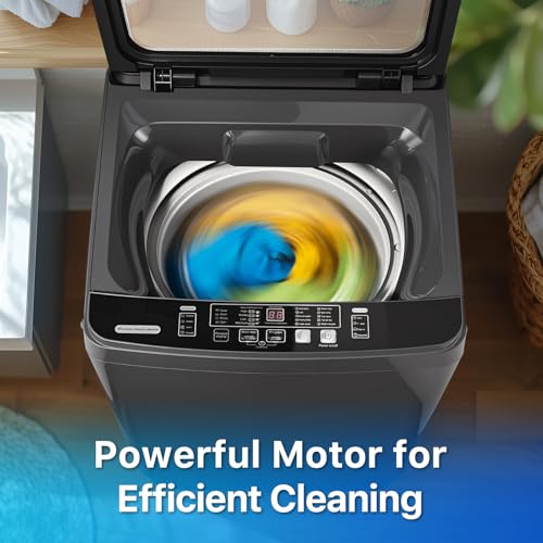 Image of Anypro Washing Machines 27 LBS Full Automatic Clothes Washer and Spinner Combo with 10 Program and 8 Water Level, Laundry Wash Spin Dryer for Apartment RV Dorm, Grey