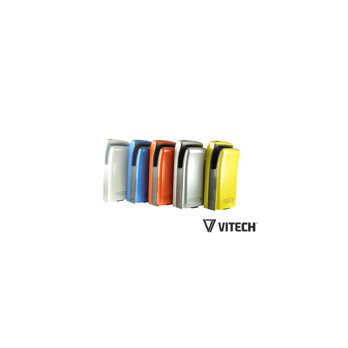 Sèche-mains Vitech automatique à double jet d'air gris 1800W Séchage rapide