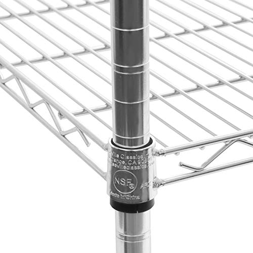 Seville Classics Ultradurable Heavy Duty Nsf Solid Steel Wire Rack Storage Unit Organizer For Garage, Warehouse, Office, Restaurant, Classroom, Kitchen, 5-Tier Shelving, 24" W X 18" D #TOP7