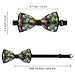 WUXEKZO Men's Boys Pre-Tied Bow Tie for Party, Festivals, Graduation, Fashion Trippy Tie Dye Rose Colorful Creative Cravat Necktie