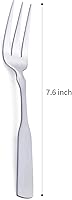 Vista 2 de Tenedor de 3 puntas, Tenedor de cena de 7.6” de acero inoxidable, cubiertos de metal para cóctel y postre, juego de 6 piezas