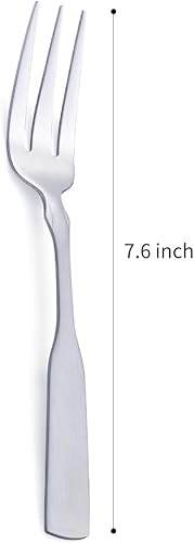 Miniatura 2 de Tenedor de 3 dientes, tenedor de acero inoxidable de 7.6 pulgadas, tenedores de postre de cóctel de metal, 6 piezas
