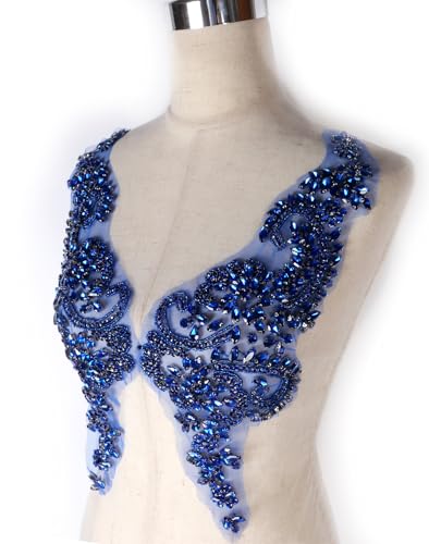 image for Labellezalady Luxury Look Shiny Rhinestone Pair Applique Patch in Gold