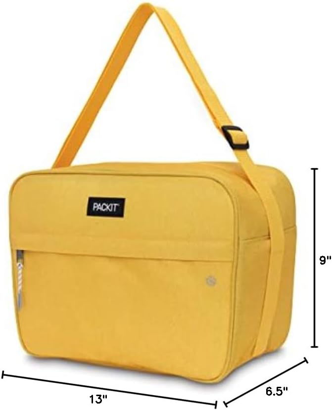 Dimensions of the PackIt Freezable Zuma Can Cooler: 13 inches wide, 6.5 inches deep, 9 inches high