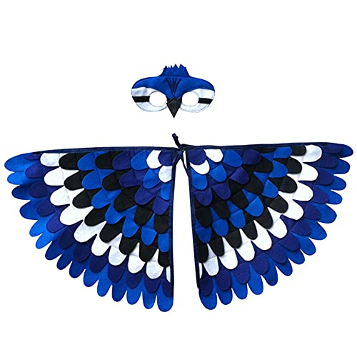 Vogelflügel-Kostüm Für Kinder - Weißer Flügel-Schal Mit Maske Für Halloween & Cosplay