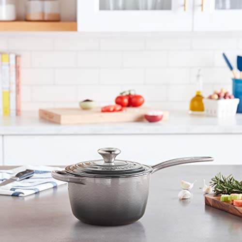 Le Creuset Enameled Cast Iron Signature Saucepan, 1.75 qt., Oyster by Le Creuset - Used condition - Image 2