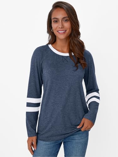 AUTOMET Womens Long Sleeve Shirts Color Block Casual Crewneck Tops Tshirt Basic Tee Fall Fashion Clothes Trendy Outfits2