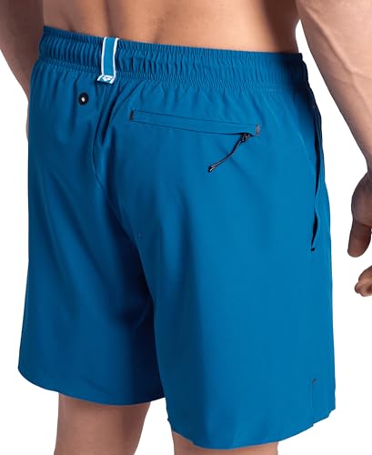 ARENA Men's Evo Solid Beach Boxer Swim Trunks with Pockets Anti-Chafe Mesh Brief4