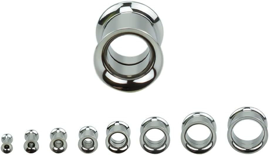 B BodyPJ Sparkles 3-6Pairs-Mix Color Surgical Steel Screw Tunnel Plugs Hollow Ear Expander Gauge Piercing
