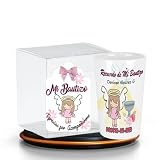 Set de 12 Recuerdos Para Bautizo de Niña, Doce vasos tequileros de ceramica personalizado de 1.5 oz, Recuerdo para Bautizo, Recuerdos para bautizo Angel guardian, Mi Bautizo