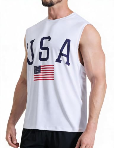 Image of EZRUN Men's Workout Sleeveless Shirts Quick Dry Muscle Swim Shirt Gym Fitness Running Beach Tank Tops