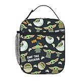 Qehidrmt Kids Cartoon Lunch Bag Insulated Lunch Tote Leakproof Portable Cooler Cute Lunch Box for School Work Picnic Beach Workout-Green