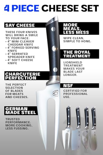 Couteau à fromage cranté Dalstrong à manche G10 et mini couperet - 8