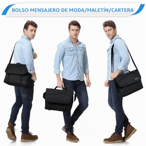 Bolsa portátil 15,6 pulgadas para viaje y negocios bolso bandolera de hombre para la oficina 2