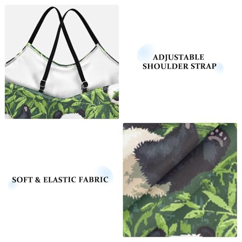 ZZKKO Panda Bamboo Green Girls Swimsuit One Piece Bathing Suit for Baby Girls' Swimwear 3-10T3