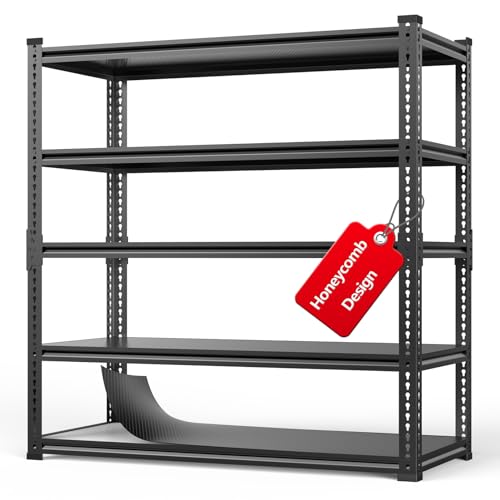 Lauxery Heavy Duty Garage Shelving, 5-Tier Storage Rack 3000LBS Capacity 48