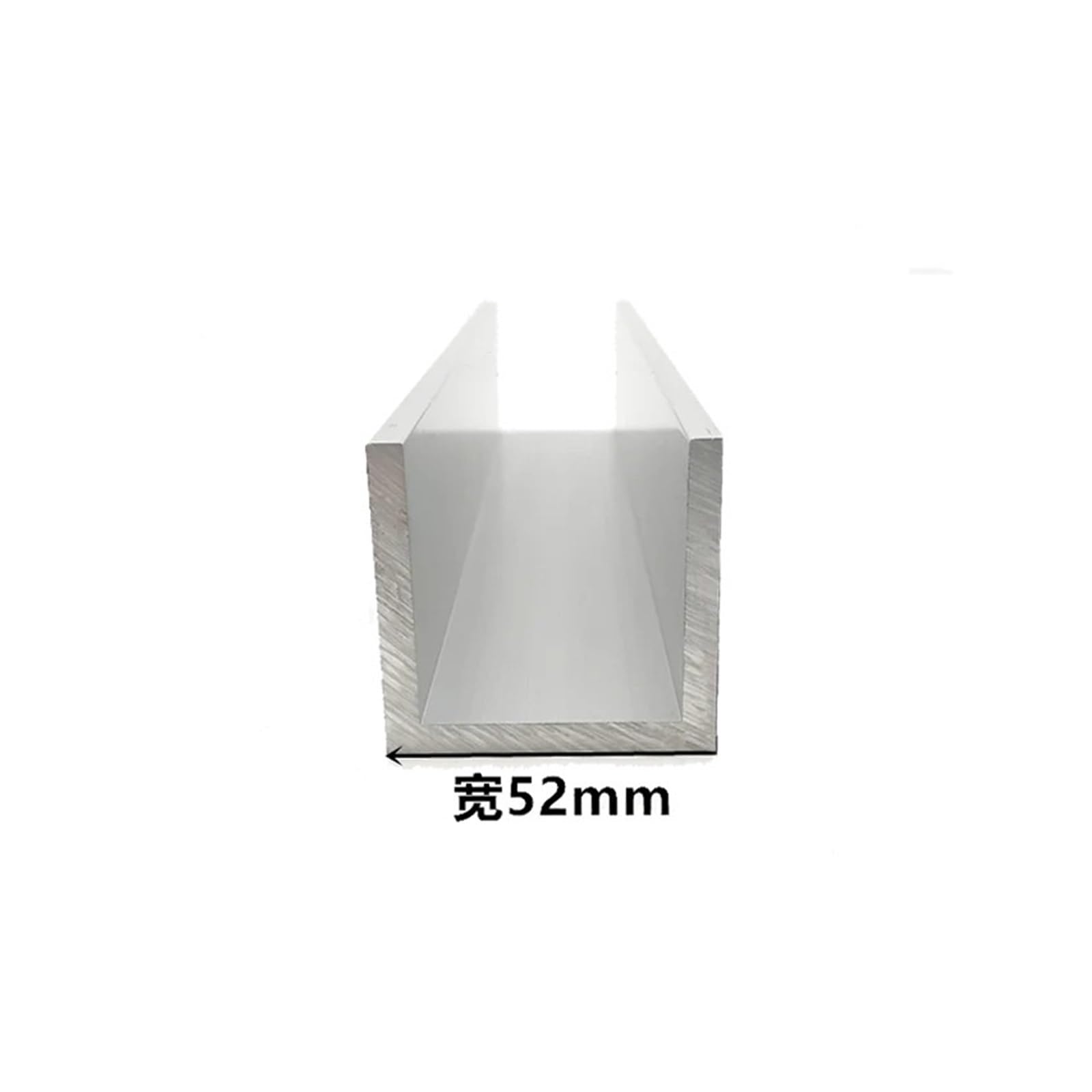 Perfil en U de aluminio, Tira de borde perfil canal en U aluminio for bricolaje, 52 mm x (25-50) (1-5,5), 50 cm longitud(52mm x 50mm x 5.5mm)