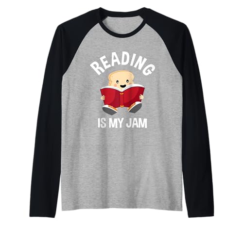 Reading Is My Jam – Funny Pun – Cadeau pour amateur de livre et lecture Manche Raglan