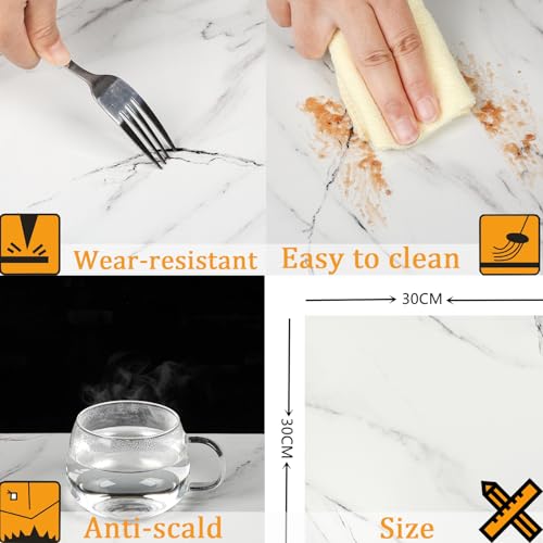 Vinylboden Selbstklebend PVC Bodenbelag Selbstklebende Vinyl-Fliesen Wasserdicht Verschleißfest Geeignet für Badezimmer Küche Wohnzimmer Schlafzimmer 30x30cm 10pcs