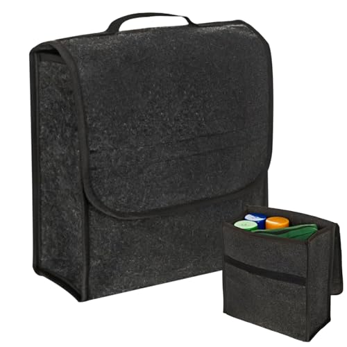 GOEDCH Borsa portaoggetti per bagagliaio dell'auto, in feltro: 30 x 17 x 29 cm, organizer per bagagliaio dell'auto, in tessuto non tessuto, borsa per il bagagliaio, borsa degli attrezzi, borsa con