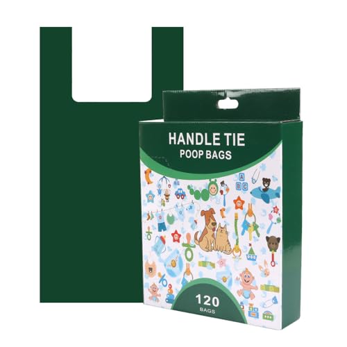 Odor Sealing Cat Litter Bags - Durable and Unscented with Handles Scoop Tie Bags Cat Waste Bag, Leak Proof Pet Disposal, Unscented, 120 bags