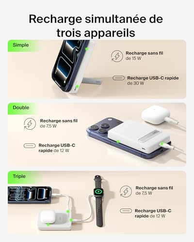 Batterie externe Belkin BOOSTCHARGE 10000 mAh Qi2 Magnetique Slim - vue 6