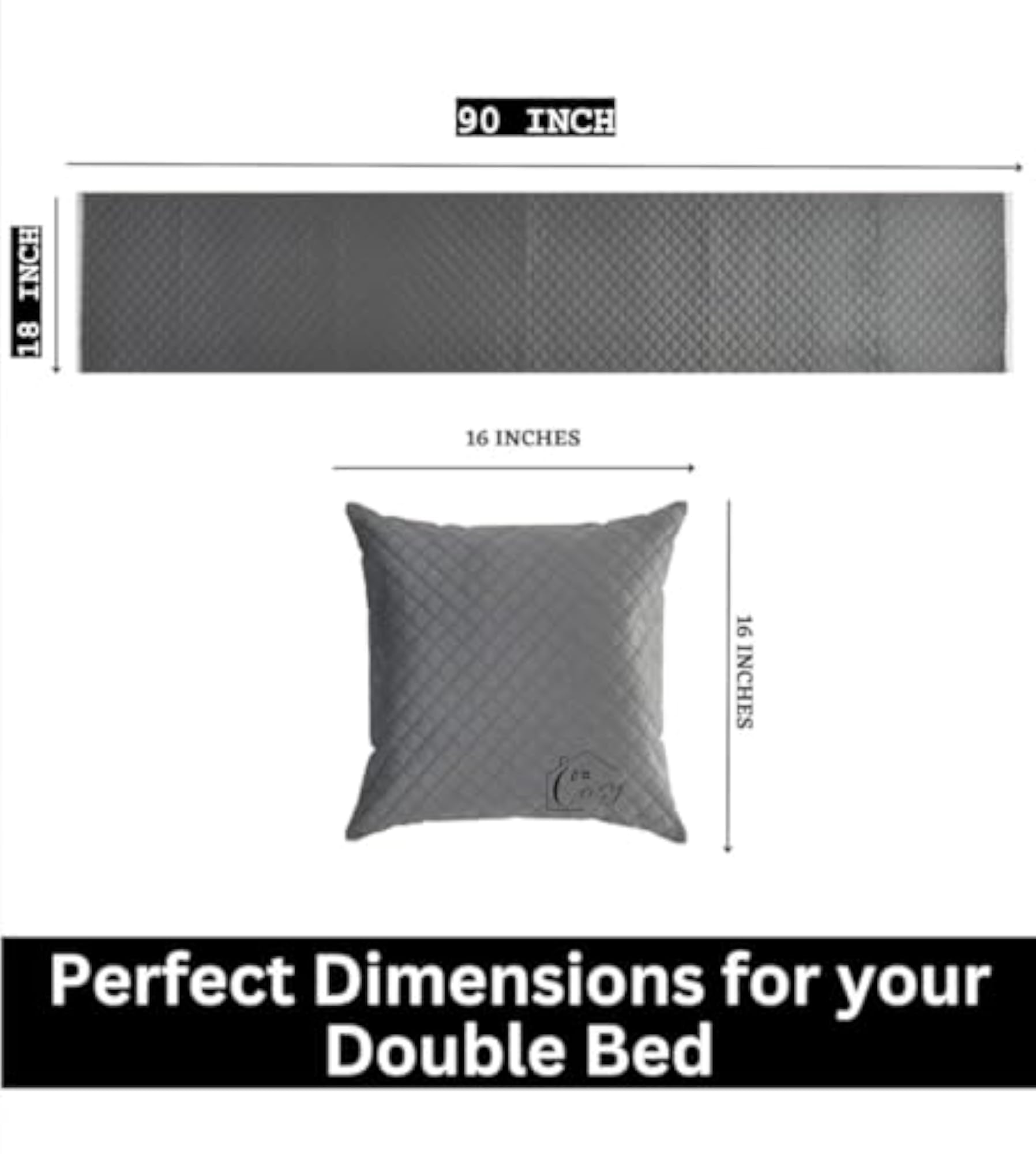 Reversible Cushion Cover Bed Runner Decorative Scarf