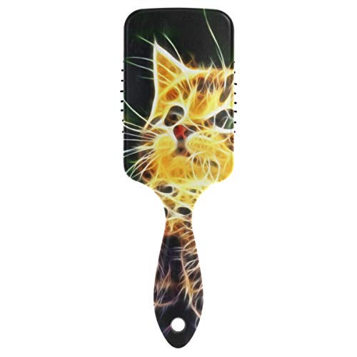 FANTAZIO Cepillo de pelo Cat 3D ideal para alisar, alisar, desenredar la parte superior, sin estática