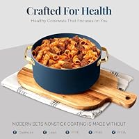 Gotham Steel Modern 11 Pc Ceramic Cookware Set, Elegantly Designed Pots and Pans Set Non Stick with Steamer, Induction Bottom, Premium Stay Cool Handles, Non Toxic PFOA Free, Oven & Dishwasher Safe — image 4