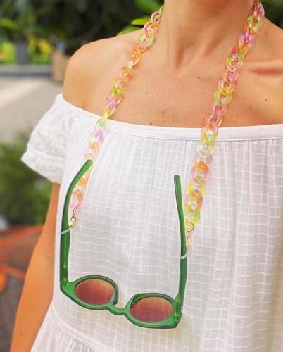 Image of Acrylic Glasses Chain Holder for Women Sunglasses Lanyard Necklace Decorative Chain Eyewear Retainer Eyeglass Strap