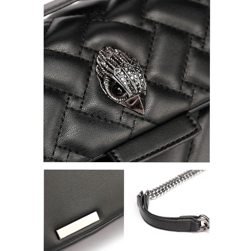 Image of Rejolly Rainbow Stripe Crossbody Shoulder Bag for Women Color Blocking PU Leather Colourful Purse with Chain Strap | PU Leather, with Chain Strap
