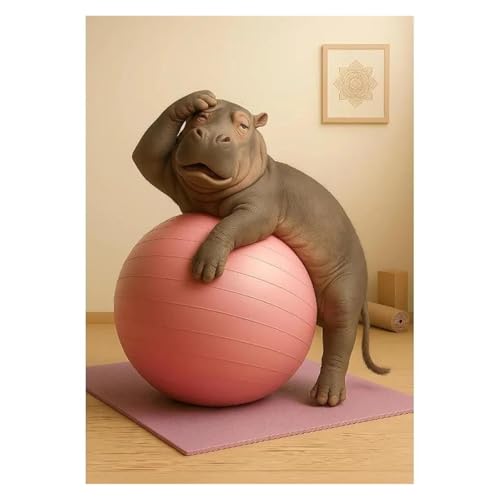 Peinture sur toile koala yoga humour et art mural moderne sans cadre 30x40cm