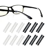Alamic Brillenhalter, Brillenbügelspitze für Kinder und Erwachsene, Silikon, rutschfest, für Brillen, Ohrbügel, 6 Paar, Schwarz + 6 Paar transparent