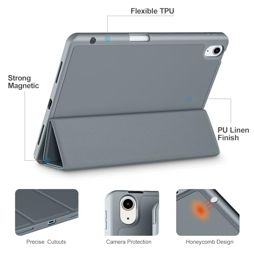 Image of Akkerds for iPad Air 11 Inch Case M4 /M3 /M2, Air 5th /4th Gen 10.9, Darkgrey