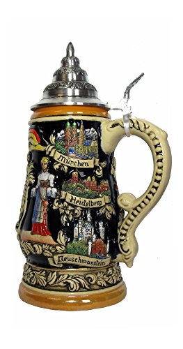 Jarra de cerveza alemana de 1L para barbacoas y cenas 4