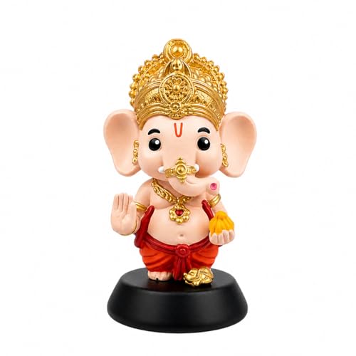 B.R STORE Baby Lord Ganesha Idol | Ganpati Bappa Murti for Car Dashboard & Home Decor | Cute Bal Ganesh Statue for Mandir, Office, Gifting & Auspicious Occasions (Multicolor) (Lord Ganesha Idol) 5.5cm
