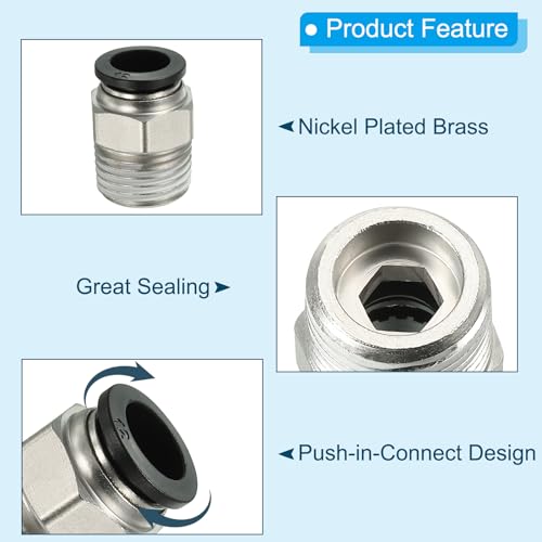 Conectores rápidos de 12 mm y rosca 1/2" NPT para uniones neumáticas sin fugas 5