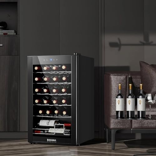 Image of BODEGA COOLER 110 Cans Beverage Refrigerator, 24 bottle Mini Fridge For Bedroom with Glass Door, Adjustable Shelves for Soda, Beer & Wine, Digital Temperature Control for Home, Office, Bar or Dorm.