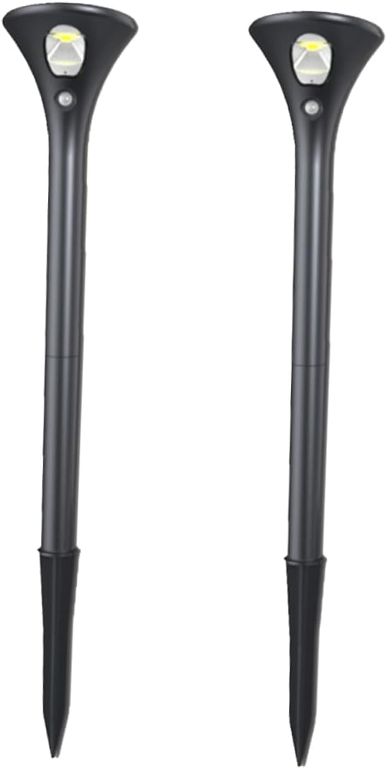 Toyvian 2PCS Solar LED Lawn Lights Landscape Ground Plug Light for Garden Pathway and Courtyard Decoration for Outdoor Events and Use