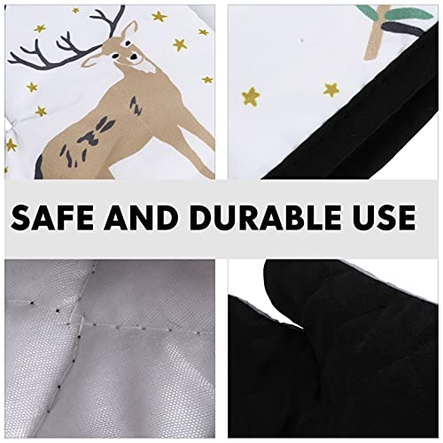 Frcolor 2 Sets Oven Mitts And Pot Holders Set Christmas Santa Snowman Reindeer Pattern Oven Gloves Insulation Pads For Cooking And Baking Mixed Color #TOP3