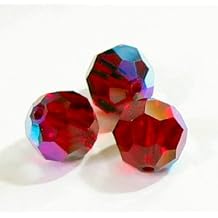 8 pcs Austria Crystal 5000 Round Faceted Bead Siam AB 10mm / Findings/Austrian Elements