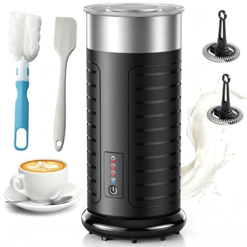 Image of Waterproof Milk Frother, Fully Dishwasher Safe, 4 Modes for Hot /Cold Foam, Latte, Cappuccino, 2 Frothing whisks, Cleaning Kit,One-Touch Operation, Ergonomic Grip, Compact Coffee Maker