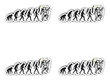 Aufkleber: 100 mm, 4 Stück - großer Elektriker Evolution Stromschlag Vinyl Sticker Elektrohandwerk