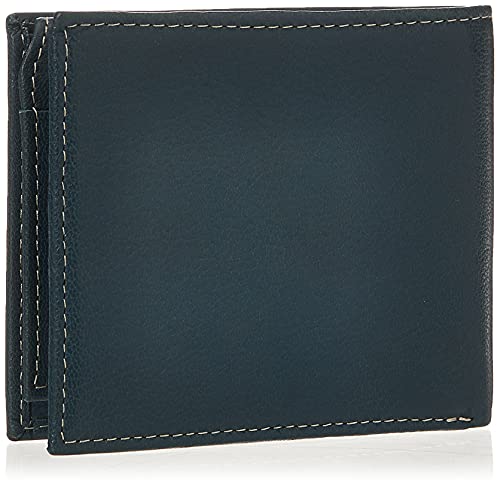 Timberland Men's Leather Wallet With Attached Flip Pocket, Navy (Fine Break), One Size #TOP2