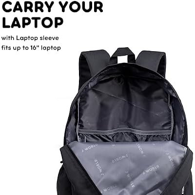 J World Oz Middle School Backpack for Kids. Cute Laptop Bookbag for Girls Boys, Black
